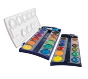 Pelikan 2056062 720631 verfdoos K24, 24 kwaliteitskleuren en 1 tube dekwit (7,5 ml), volgens DIN 5023, meerkleurig, Alleen verfdoos