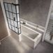 Hudson Reed Baignoire douche asymétrique moderne - 170 x 85 cm - Pare-baignoire verrière - Angle gauche - Tablier frontal - Sanford