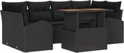 vidaXL Tuinbank Set Zwart Polyrattan
