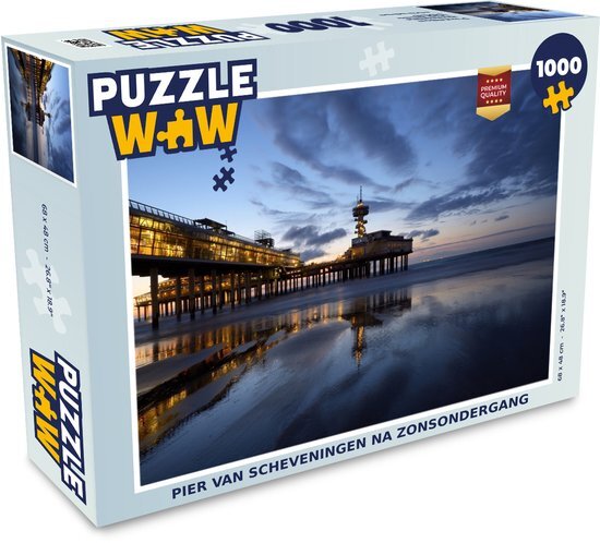 MuchoWow Puzzel Pier van Scheveningen na zonsondergang - Legpuzzel - Puzzel 1000 stukjes volwassenen