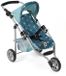 Bayer Chic 2000 - Poppenbuggy Lola, kinderwagen voor poppen tot ca. 50 cm grootte, jogger voor poppenjogger, poppenwagen, sterretjes turquoise