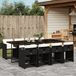 Maison Exclusive - Salon de jardin, 9 pièces, avec coussins, noir, en polyrotin