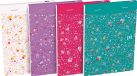 Oxford Floral softcover notitieblok, A6, 80 vel, gelijnd, 4 designs, 10 stuks