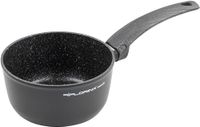 FLORINA Aluminium Kookpan (1,1 l) I 16 cm Diameter I Kookpan - Met Antiaanbaklaag I Kookpan I Inductiepan I Ideaal voor Inductiekookplaat, Gasfornuis en Elektrische Kookplaat (Zwart)