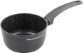 FLORINA Aluminium Kookpan (1,1 l) I 16 cm Diameter I Kookpan - Met Antiaanbaklaag I Kookpan I Inductiepan I Ideaal voor Inductiekookplaat, Gasfornuis en Elektrische Kookplaat (Zwart)