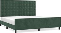 vidaXL Bedframe met hoofdeinde fluweel donkergroen 180x200 cm