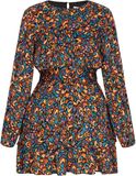 IZIA Jurk turquoise / violetblauw / oranje / zwart