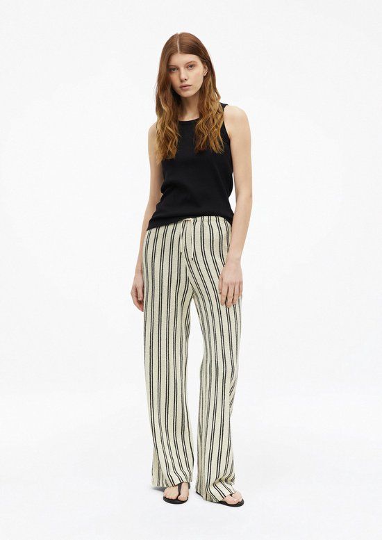 s.Oliver Gestreepte Broek Lichtbeige