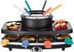 Continental Edison Raclette et appareil à fondue, pour 8 personnes, 3-en-1, noir