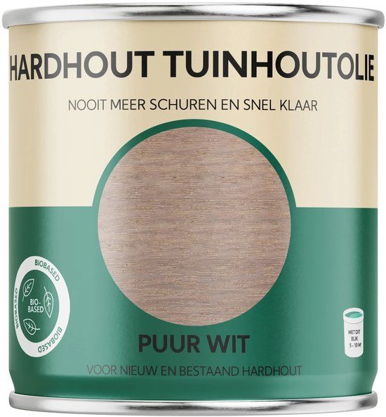 Tuinhout-olie Hardhout Tuinhout Olie - Puur Wit-750ml