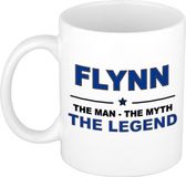 Bellatio Decorations naam cadeau mok - Flynn - man myth legend - koffiemok - 300 ml - collega - vaderdag