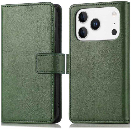imoshion Hoesje - Geschikt voor Apple iPhone 17 Pro - Luxe Bookcase - Groen