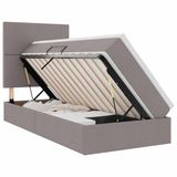 vidaXL LED opbergbed met matras Taupe 90 x 200 cm Stof