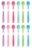 Munchkin 12 stuks baby- en peuterlepels met ergonomische handgrepen, vaatwasmachinebestendig kunststof bestek, BPA-vrije dessertlepels en lepels