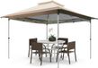 Merkloos Paviljoen 3,6 x 3,6 m met Dubbel Dak - Waterdicht, Stabiel & UV-Bescherming 50+ - Draagbaar Tuinpaviljoen met Opbergtas en Wielen