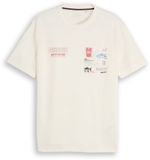 Tom Tailor - T-shirt met wafelstructuur - Maat XL - Gardenia White