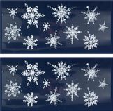 Non-branded 3x Christmas window decoration window stickers white glitter snowflakes 23 x 49 cm