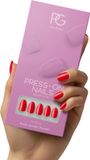 Pink Gellac Press On Nails - 430 Bombshell Red - Round Small