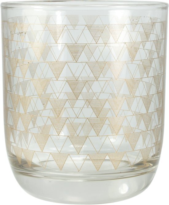 TAK Design Drinkglas Triangle Patterns Laag - Glas - Ã˜7,8 x 8,8 cm - Koper