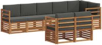 vidaXL - Buiten - bank - set - 8 - st - Natuurlijk - en - Antraciet - Polyester