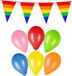 Boland Rainbow vlaggen en ballonnen set - 50 ballonnen - 8M vlaggenlijn