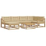 vidaXL Buiten bank set 7 st Wit en Beige