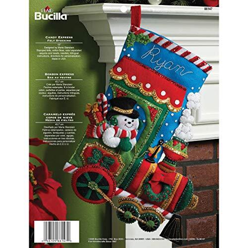 Bucilla Candy Express Stocking Vilt Applique Kit, 18 Lang