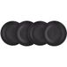SILVERCREST® Set d'assiettes plates ou creuses en porcelaine, 4 pièces (Assiette creuse, Noir)