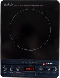 Alpina Inductieplaat - 1-Pits Kookplaat - 2000 W - Zwart / 8711252182865