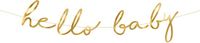Generique PartyDeco Slinger Hello Baby Goud Papier