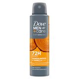 Dove Men+Care Advanced Anti-transpirant deodorantspray, sandelhout en vanille, 72 uur bescherming tegen lichaamsgeur en okselvocht, 150 ml
