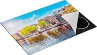Chefcare Inductie Beschermer Amsterdamse Huisjes aan het Water - 75x50 cm - Multicolor