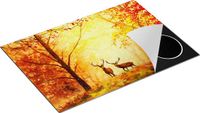 Chefcare Inductie Beschermer Getekende Herten in het Bos - Herfst - 75x55 cm - Afdekplaat Inductie - Kookplaat Beschermer - Inductie Mat