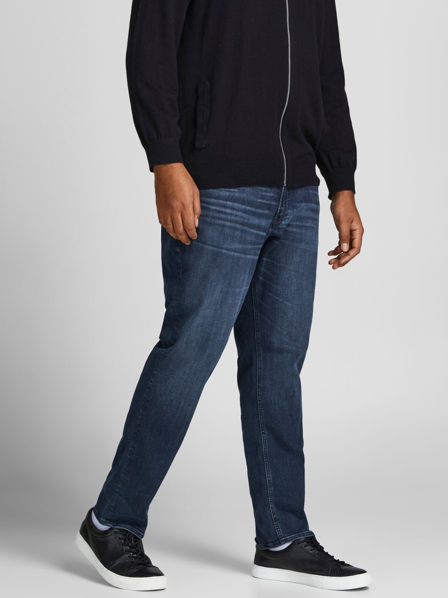 Jack & Jones JJIGLENN JJORIGINAL Slim Fit Jeans - Blue - Men's Plus Size