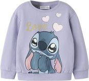NAME IT - NMFANSA STITCH NREG SWEAT BRU WDI - Meisjes - Sweater - Maat 98 - Katoen/Elastaan - Heirloom Lilac