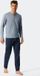 Schiesser Pyjama Lange Mouw Mannen Blue Gestipt 100% Katoen XXL (56)