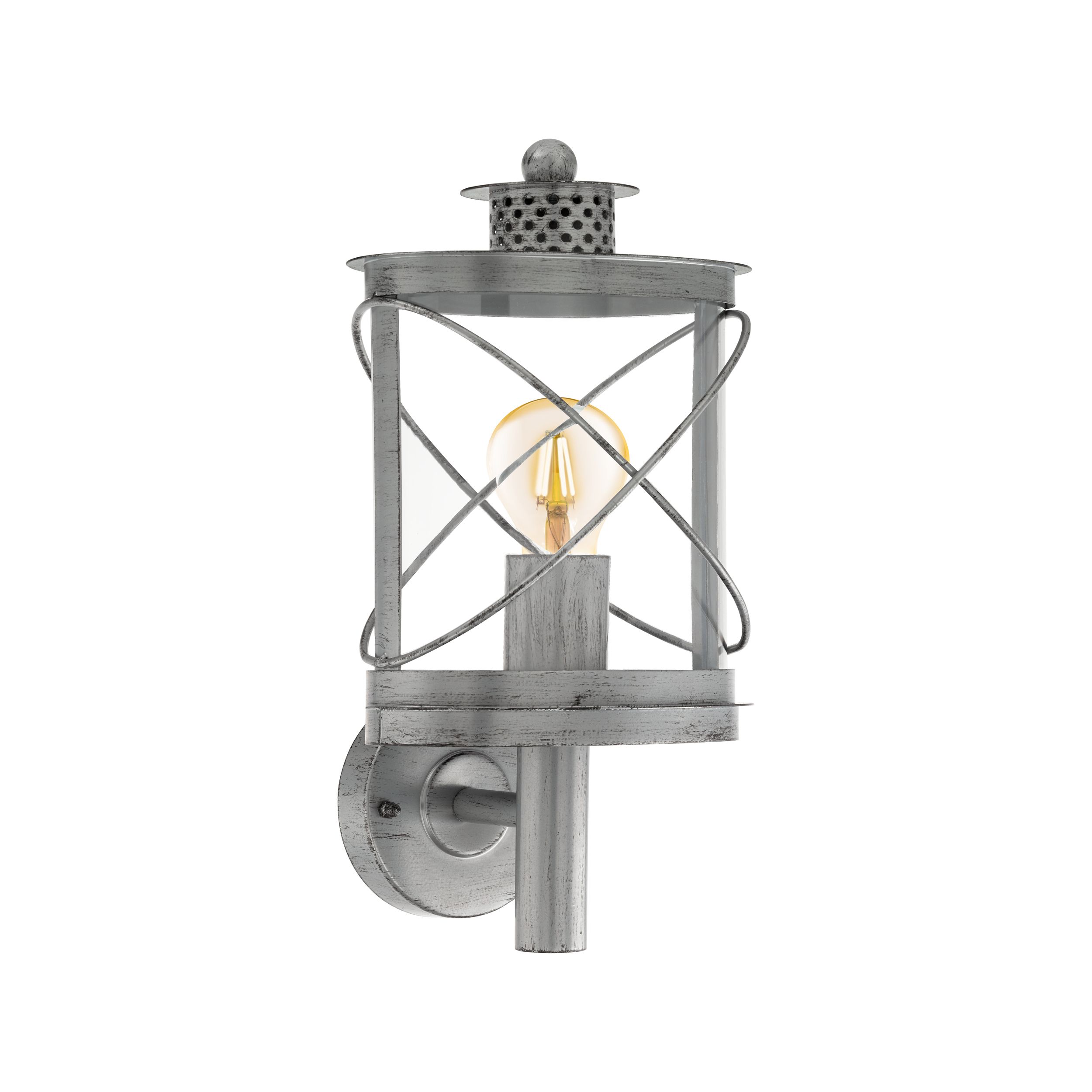 EGLO Hilburn 1 Outdoor Wall Light - Silver - E27 - IP44
