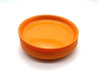 Kimmel Set van 6 platte borden, 14 cm, kunststof, oranje, herbruikbaar servies
