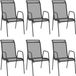 vidaXL Fauteuils de jardin 6 pièces Acier et Textilène Noir