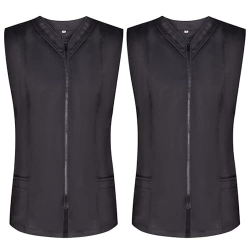 MISEMIYA - Sanitaro 2-818 Women's Top, Sleeveless, Uniforms, Cleaning, Medical Uniforms, Clinica Veterinary, Black, L