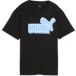 PUMA Essentials Logo Lab Relaxed Graphic T-shirt voor Heren, Blauw/Zwart, Maat 15-16Y