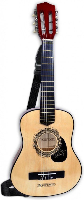Bontempi Houten Gitaar Met 6 Snaren En Schouderband 75 Cm