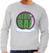 Bellatio Decorations Shoppartners Bv Foute kersttrui kerstbal paars op grijze sweater voor heren - kersttruien M