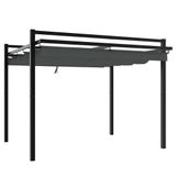 vidaXL Prieel met uittrekbaar dak, antraciet, 3x3 meter, aluminium