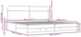 vidaXL Bedframe metaal bruin eikenkleurig 200x200 cm