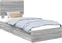 vidaXL Opbergbed met lade Grijs Sonoma 100 x 200 cm Bewerkt hout
