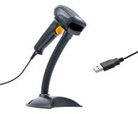 HDWR Automatische barcode-lezer met USB-aansluiting, barcodescanner voor handsfree lezen van streepcode met verstelbare standaard, snelle, zwarte lijncode-lezer