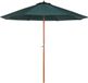 Outsunny Parasol de jardin vert foncé Polyester Bambou Rond 270 cm