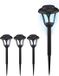 Relaxdays solar tuinlampen, set van 4, buitenlampen met grondpen, 39 x 11 cm, verlichting op zonne-energie, led, zwart