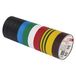 EMOS Pvc-isolatietape, mix van 10 stuks, 15 mm x 10 m, 0,13 mm banddikte, zelfklevend, hoge spanningsbestendigheid en gebruikstemperatuurbereik, uv-bestendig, waterdichte verbinding